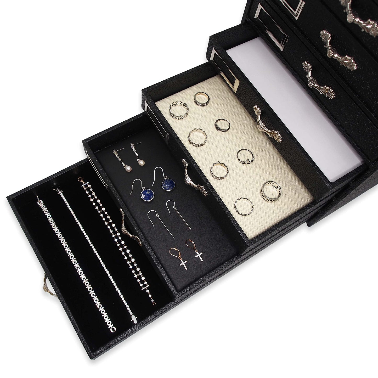 888 Display USA, Inc Jewelry Tray Storage Organizer with identification slots with 10 removable drawers.