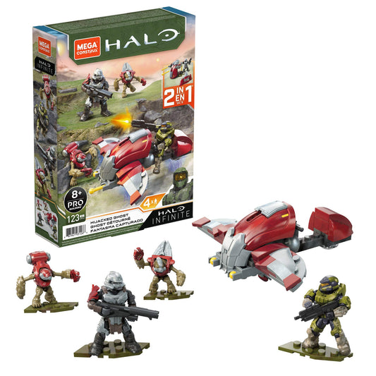 Mega Construx Halo Hijacked Ghost Vehicle Halo Infinite Construction Set, Building Toys for Kids