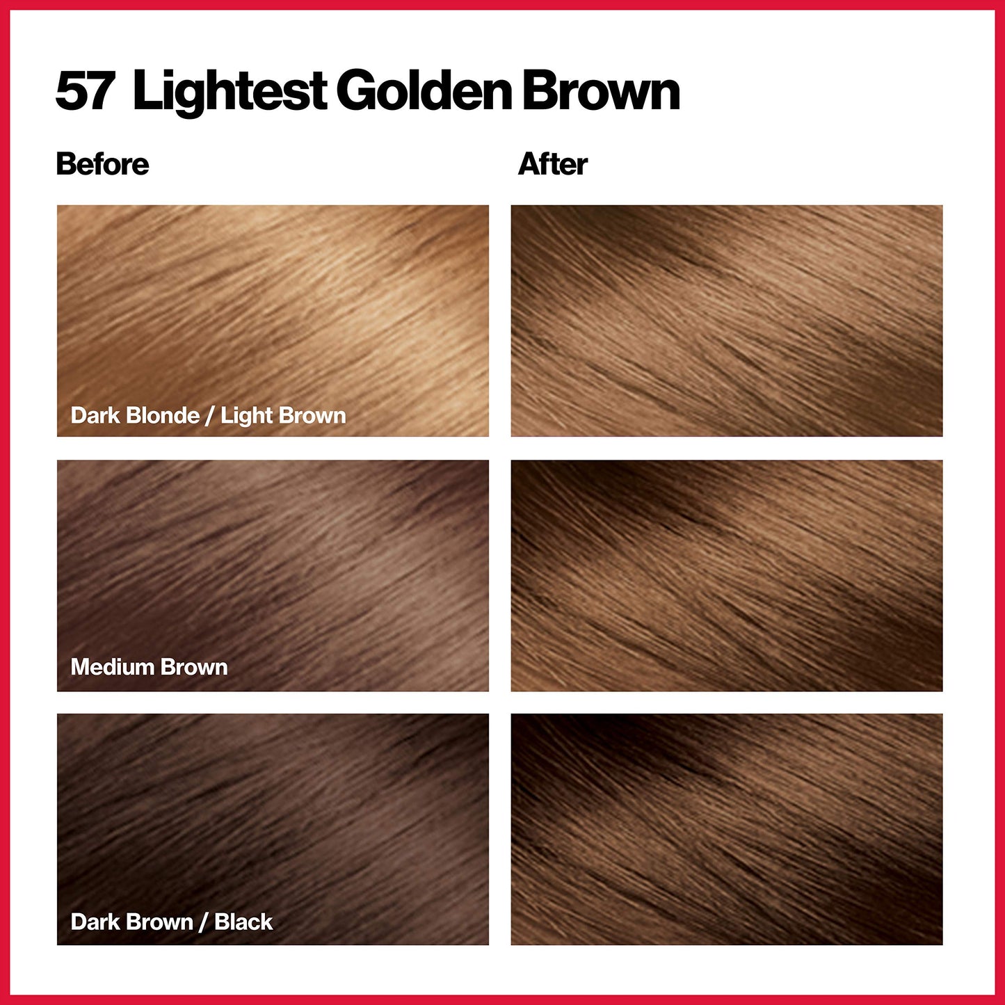 Revlon Permanent Hair Color, Permanent Hair Dye, Colorsilk with 100% Gray Coverage, Ammonia-Free, Keratin and Amino Acids, 57 Lightest Golden Brown