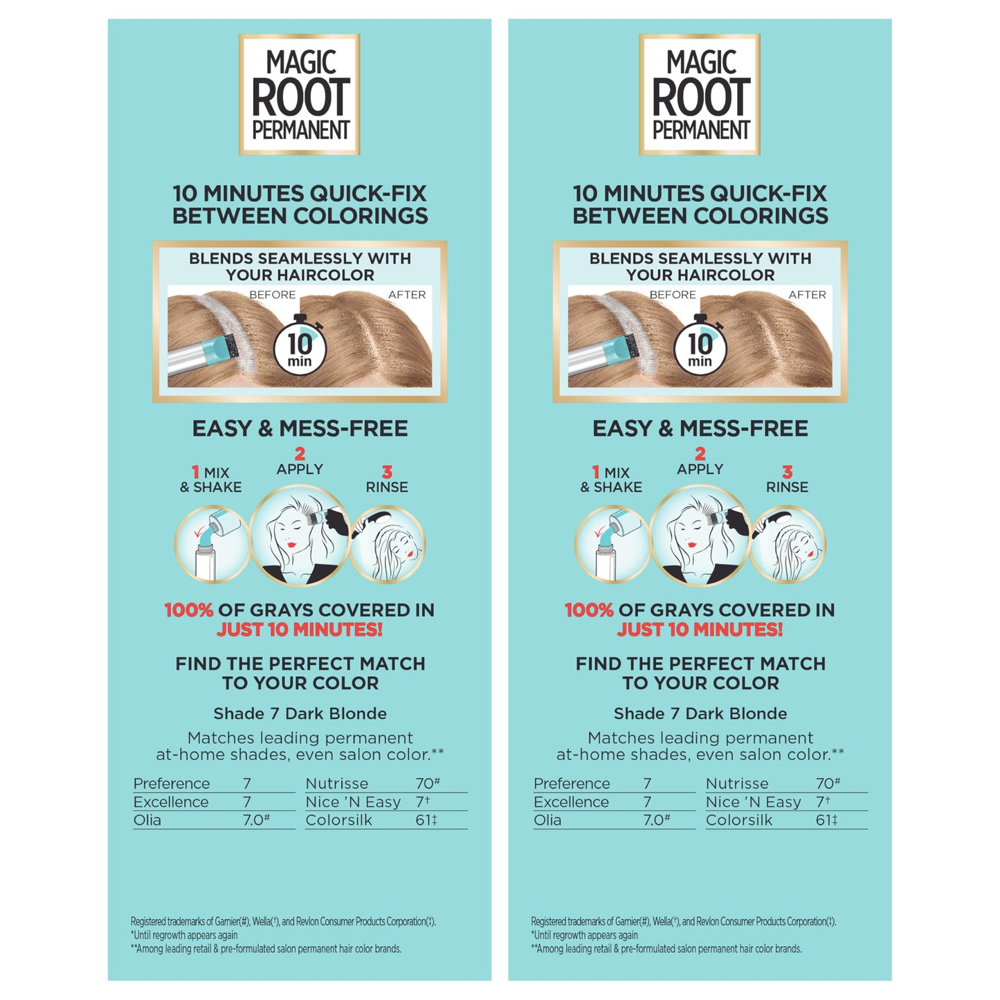 L'Oreal Paris Magic Root Permanent Hair Color Kit, 100% Gray Hair Coverage In Just 10 Minutes, Precision Brush Applicator for Seamless Application, 7