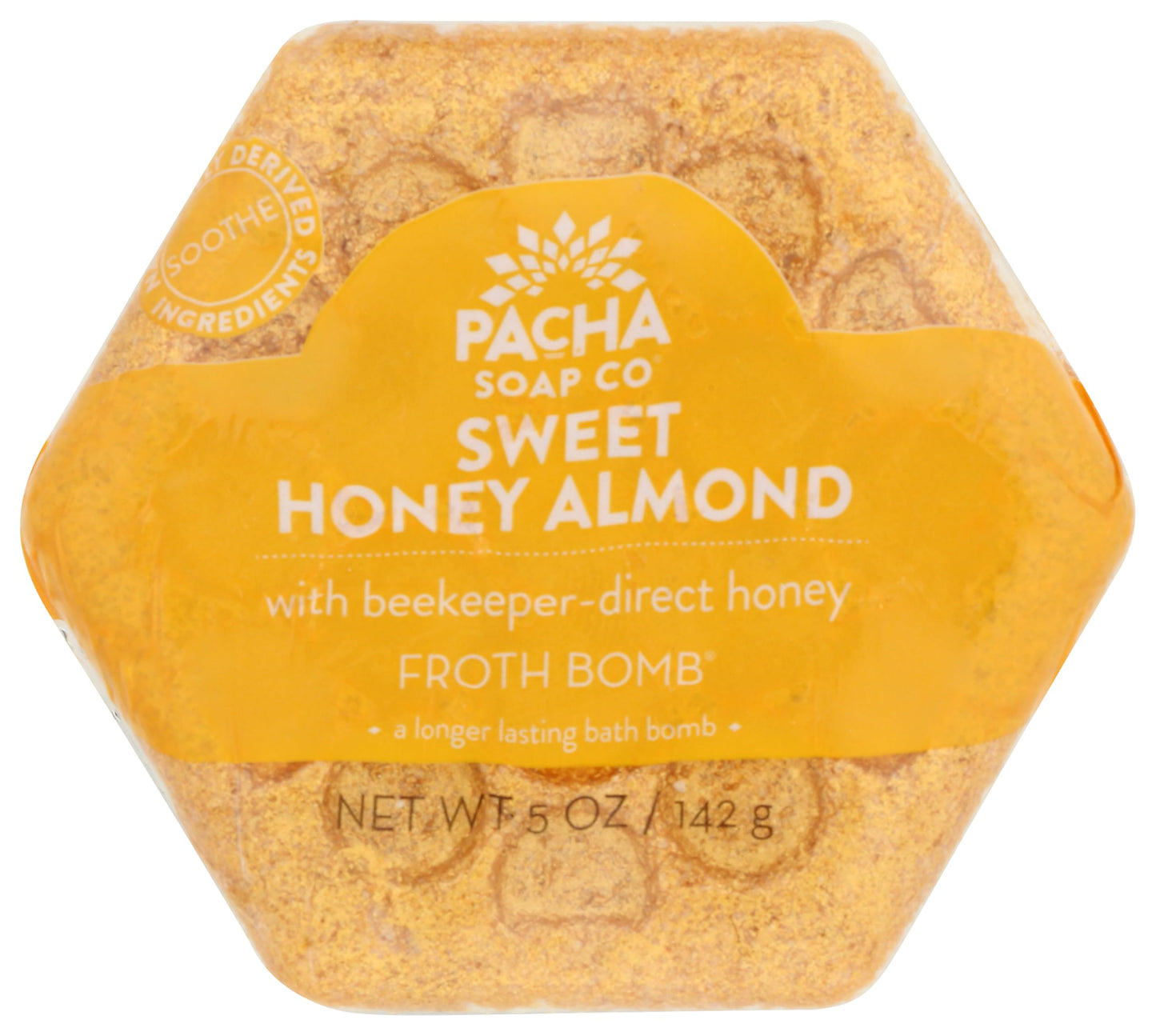 PACHA SOAP Sweet Almond Honeycomb Froth Bomb, 5 OZ