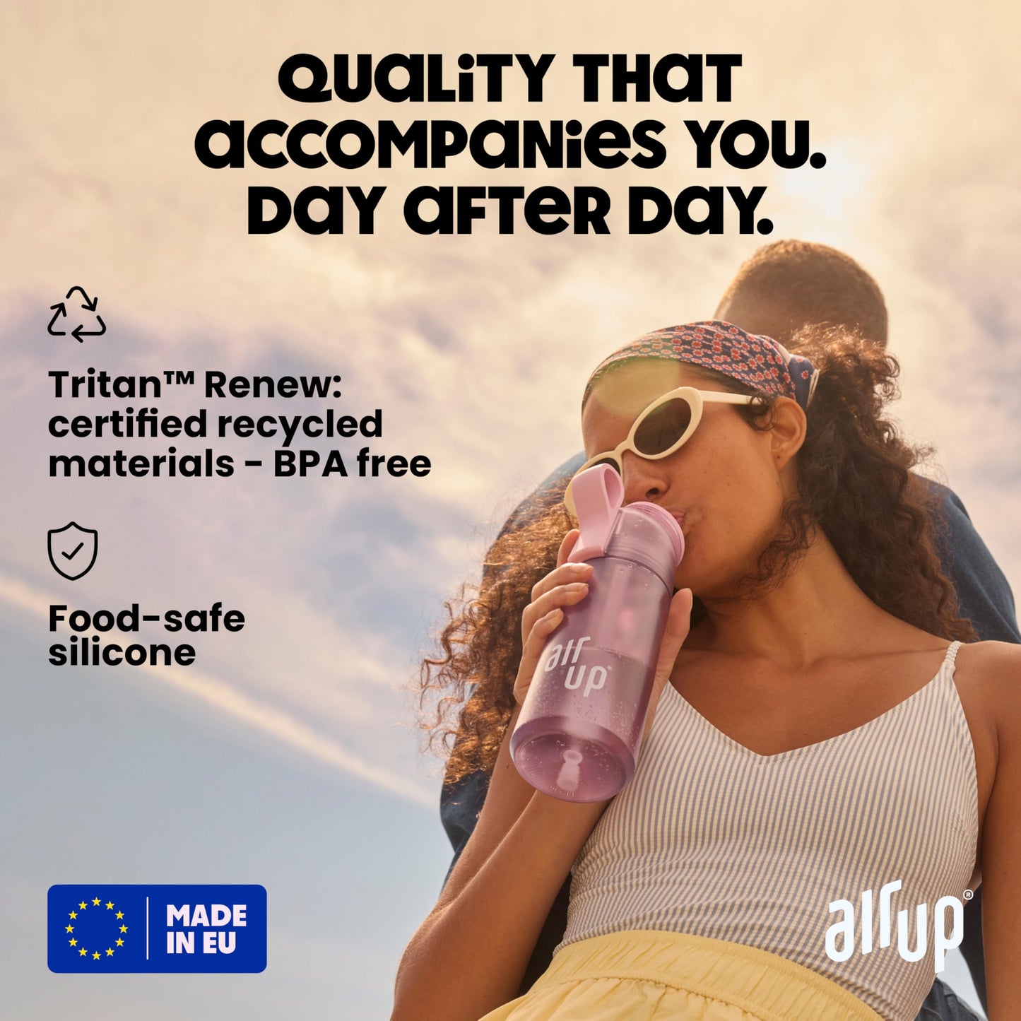 air up® water bottle (22oz) for school, sports, gym | includes 5 scent pods & straw | flavored bottle in grey - also for kids, boys, girls | no…