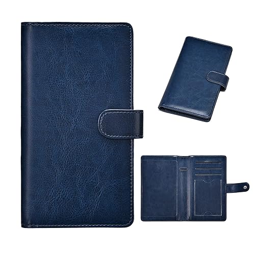 Checkbook Covers- Leather RFID Check Registers for Personal Checkbook,Women&Men Wallets with Checkbook Holder Case (Blue)