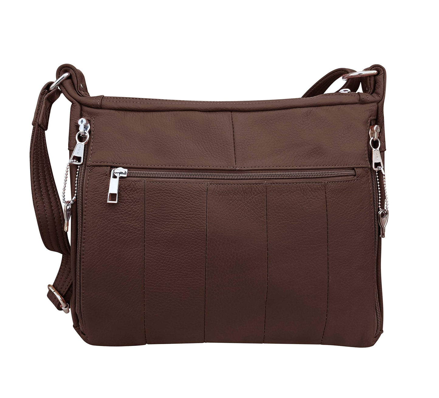 Brown Leather Concealed Carry Handbag Roma 7082