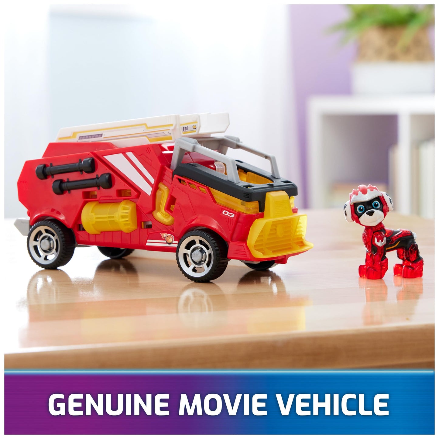 PAW Patrol: The Mighty Movie, Firetruck Toy with Marshall Mighty Pups Action Figure, Lights and Sounds, Kids Toys for Boys & Girls 3+