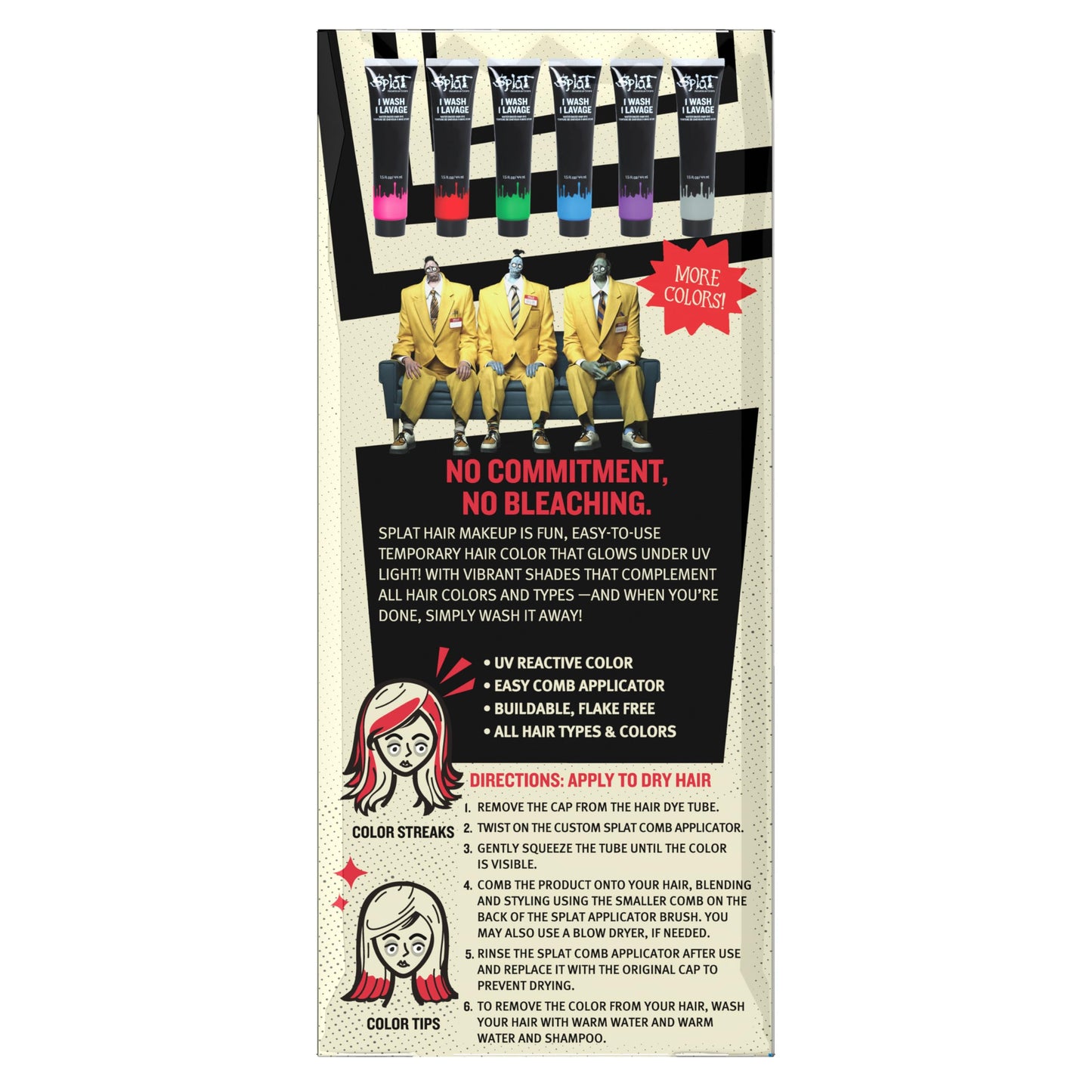 Beetlejuice Beetlejuice Splat 1-Wash Temporary Hair Dye, Red Pop