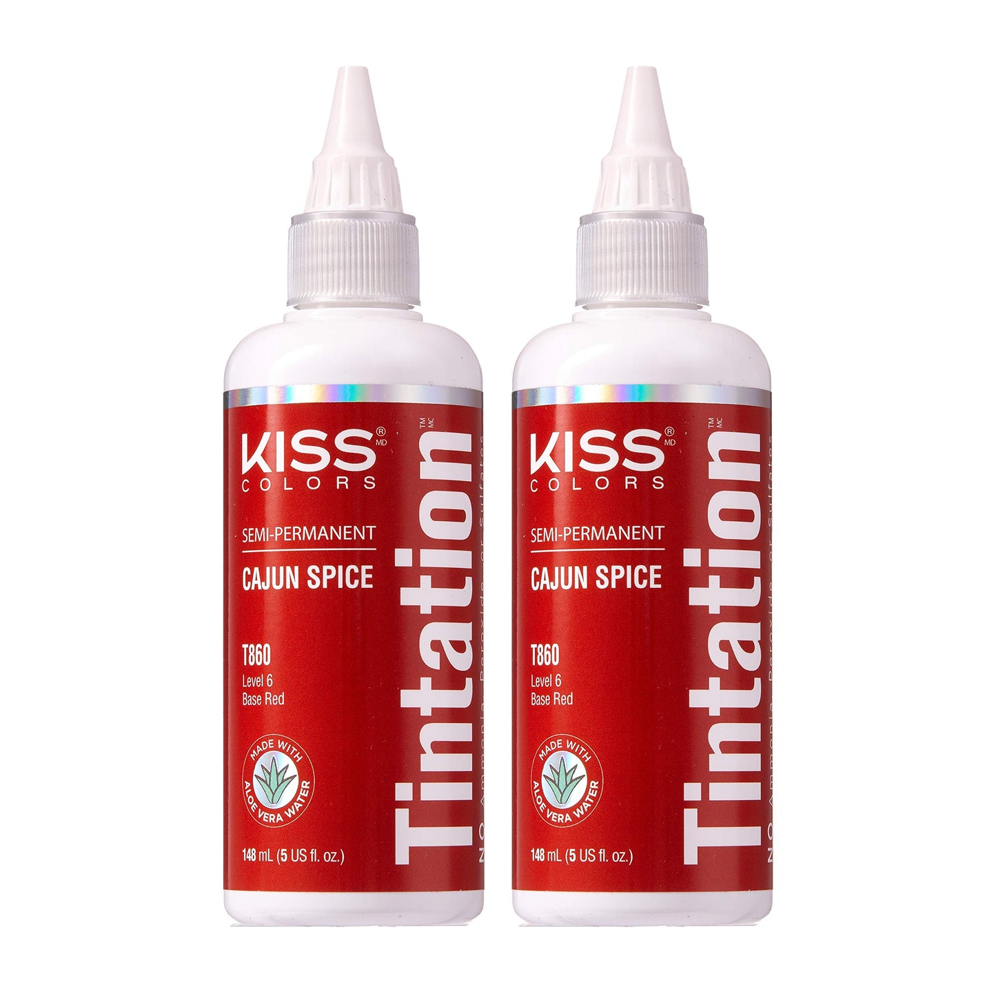 Red by Kiss Tintation Semi-Permanent Hair Color, Aloe Vera Water Based, Argan Oil, Olive Oil, Collagen & Keratin, Long-Lasting Color Dye (Cajun Spice