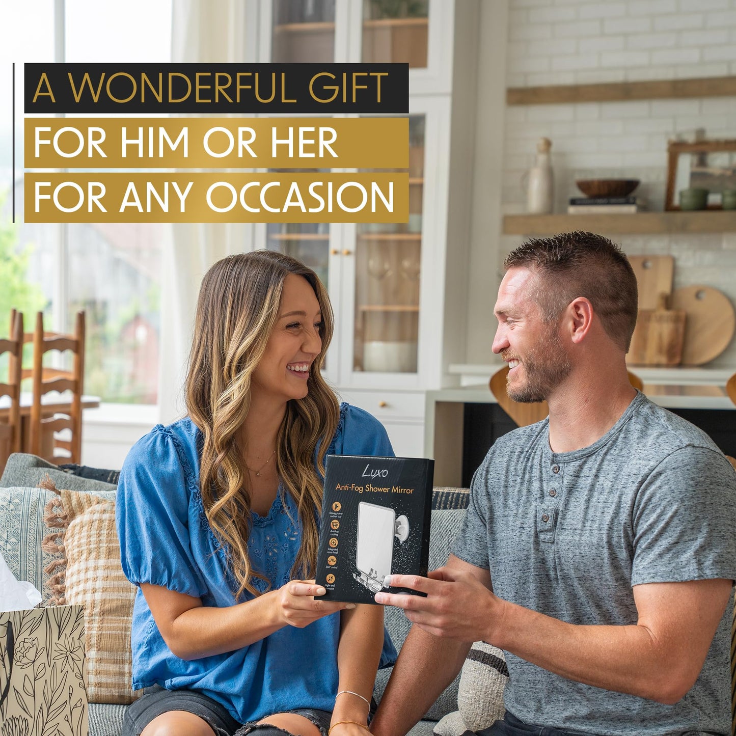 Luxo Fogless Shower Mirror – Shatterproof Mirror with Razor Holder & Suction Cup, Ideal for Shaving in Shower, Removable & Durable