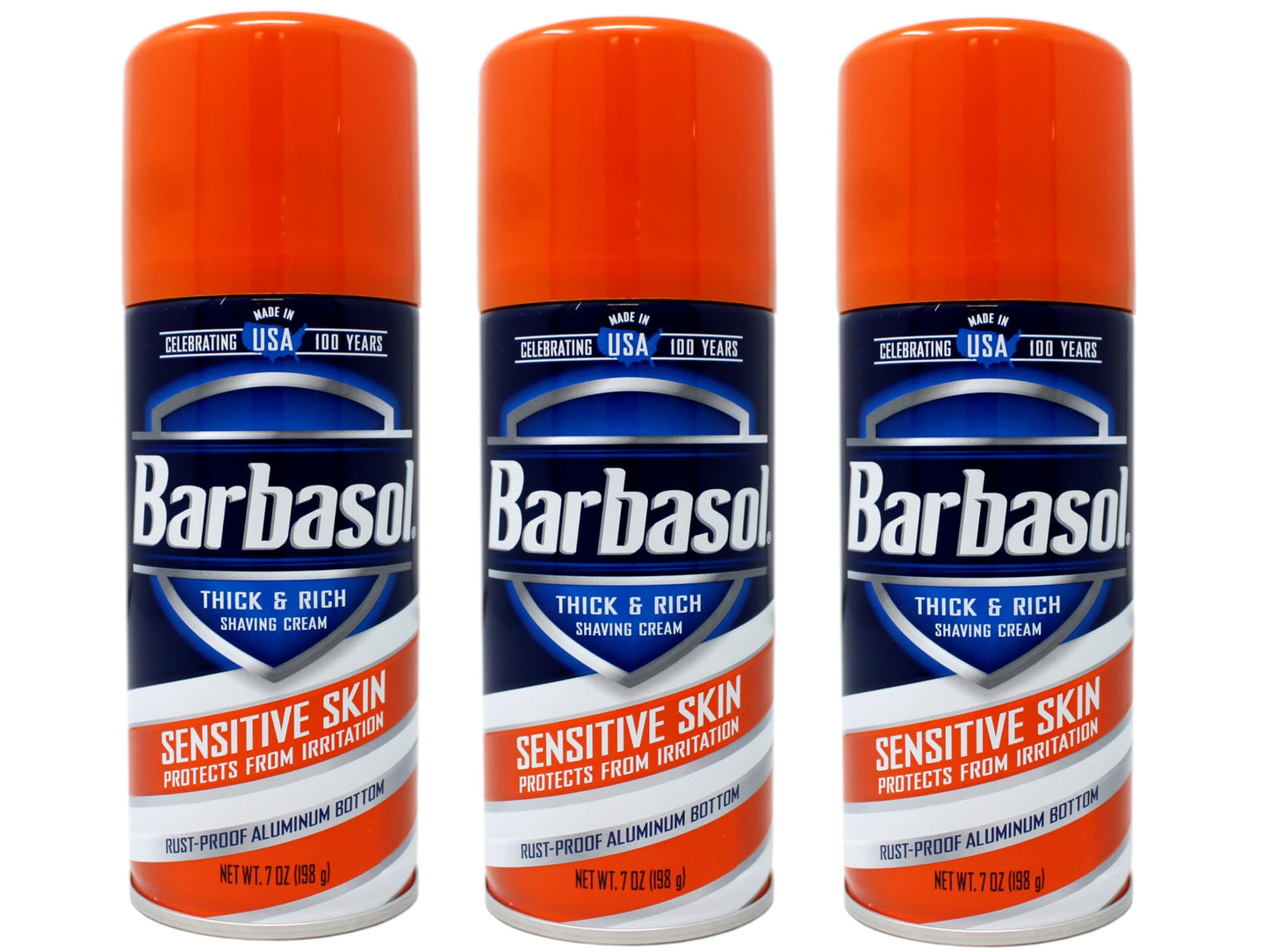 Barbasol Shave Cream 7 Ounce (Sensitive Skin, Pack of 3)