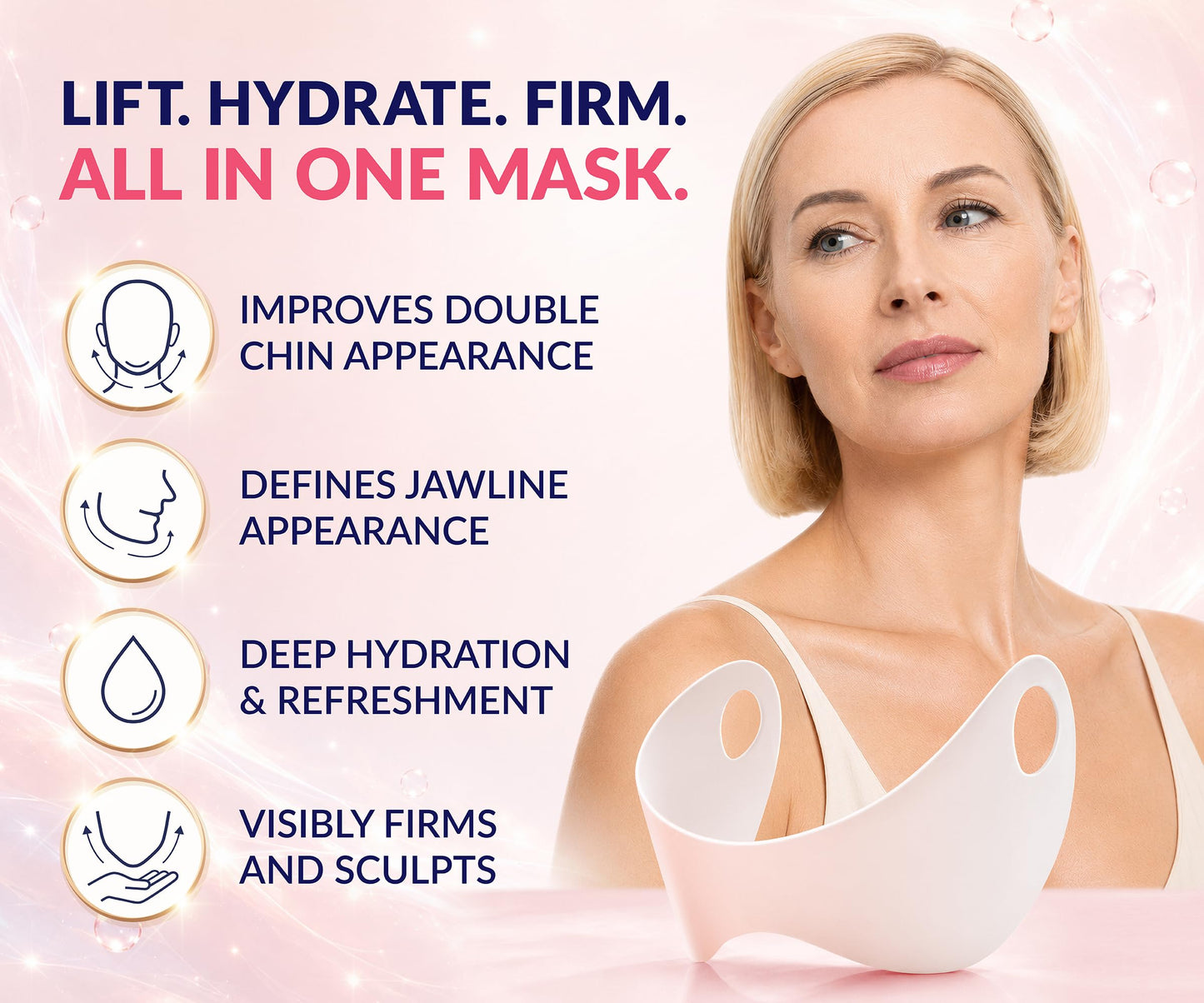 Stylia V Line Lifting Collagen Mask - Lift, Firm & Contour Jawline - Tightening Double Chin Strap with Hyaluronic Acid & Aloe - Neck Tightening Beauty and Personal Care Stylia