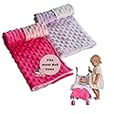 Baby Doll Blanket Set for 18 Inch, 15 Inch, and 12 Inch Dolls. Includes 2 Miniature, Plush, and Reversible 17" Baby Doll Blankets for Pretend Play.