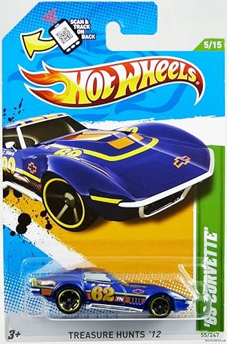 Hot Wheels 2012 69 Corvette Sports Car Metalflake Blue Treasure Hunts 55
