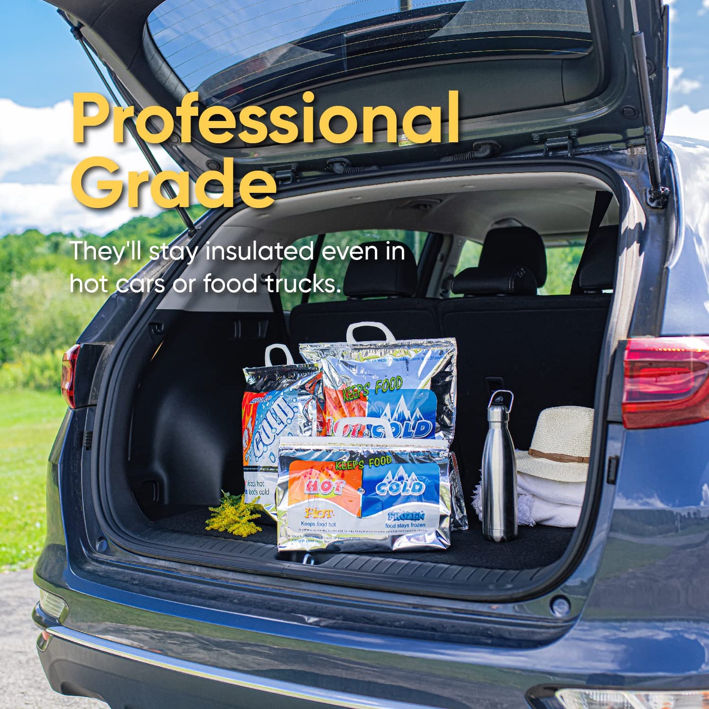 Superio Hot and Cold Insulated Bags for Food Delivery, Grocery Shopping Bags, Food Storage for Hot and Frozen Food for Travel, Disposable Cooler Bag…