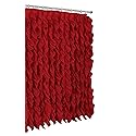 Spring Home Waterfall Shabby Chic Ruffled Fabric Shower Curtain (red)