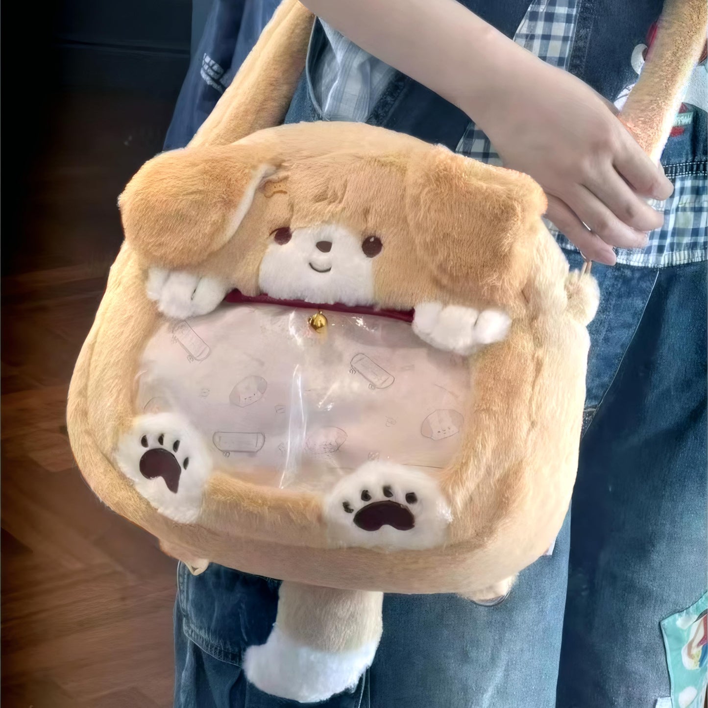 Lifelix Kids Backpack Plush Dog Ita Bag Shoulder Crosssbody Cartoon Stuffed Animal Backpack for Girls