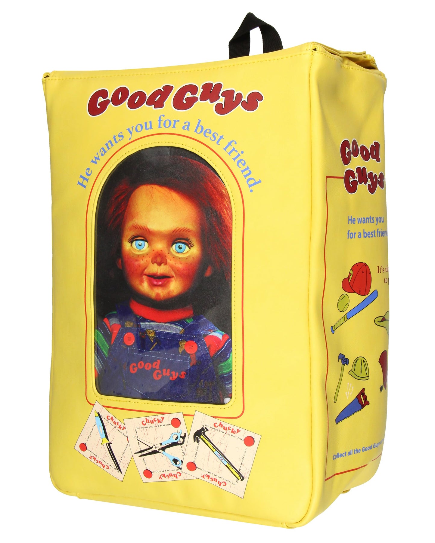 Chucky Backpack Child's Play Good Guys Chucky Doll Toy Box Replica Faux Leather Tote Bag Laptop Travel Backpack