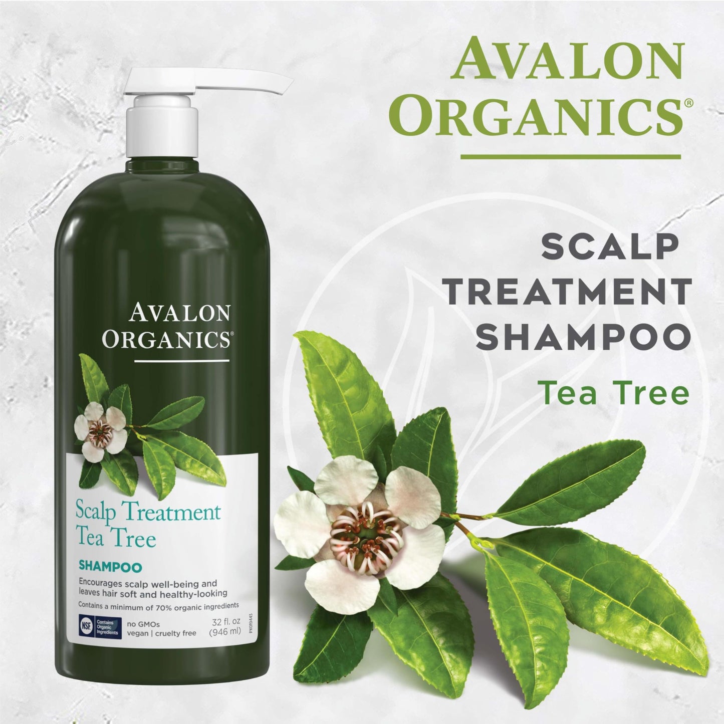 Avalon Organics Scalp Treatment Tea Tree Shampoo, Encourages Scalp Well-Being and Leaves Hair Soft, 32 Fluid Ounces Beauty and Personal Care Avalon Organics