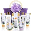 Spa Luxetique Gift Baskets for Women, Spa Gifts for Women - 10pcs Lavender Bath and Body Sets with Body Lotion, Bubble Bath, Relaxing Spa Sets