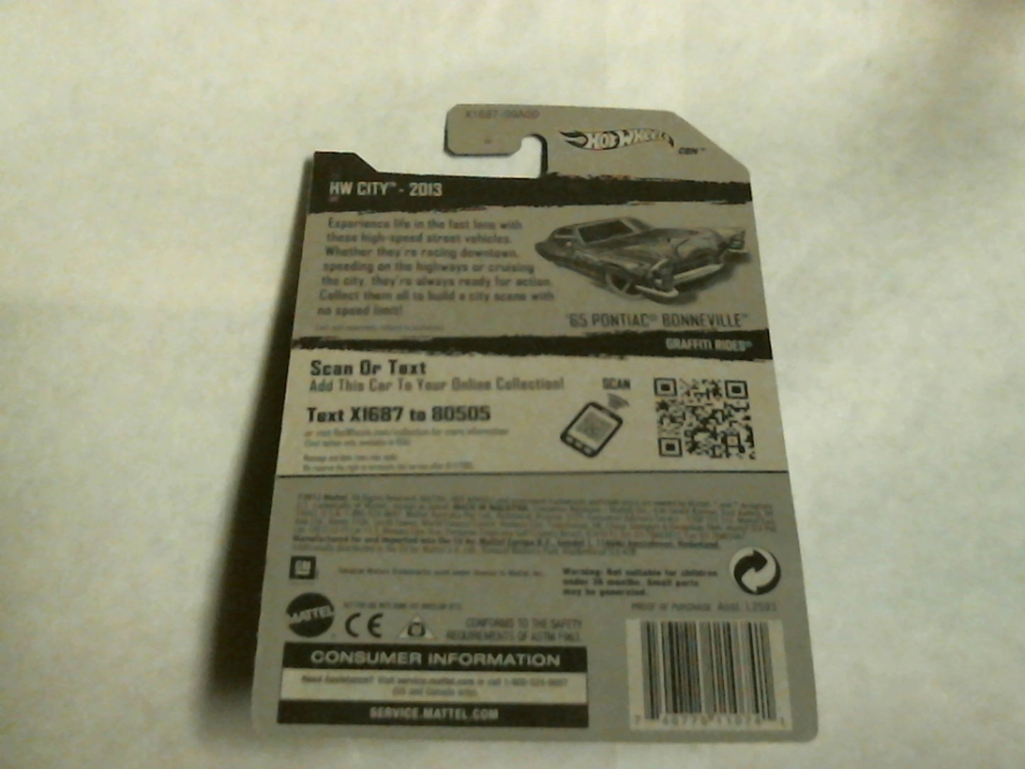 Hot Wheels 2013 HW City Purple 65 Pontiac Bonneville 35/250 Graffiti Rides