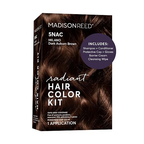 Madison Reed Radiant Hair Color Kit - 5NAC Dark Chocolate Brown with Copper-Auburn Undertones (Milano Brown), Permanent Hair Dye, Dimensional Superior