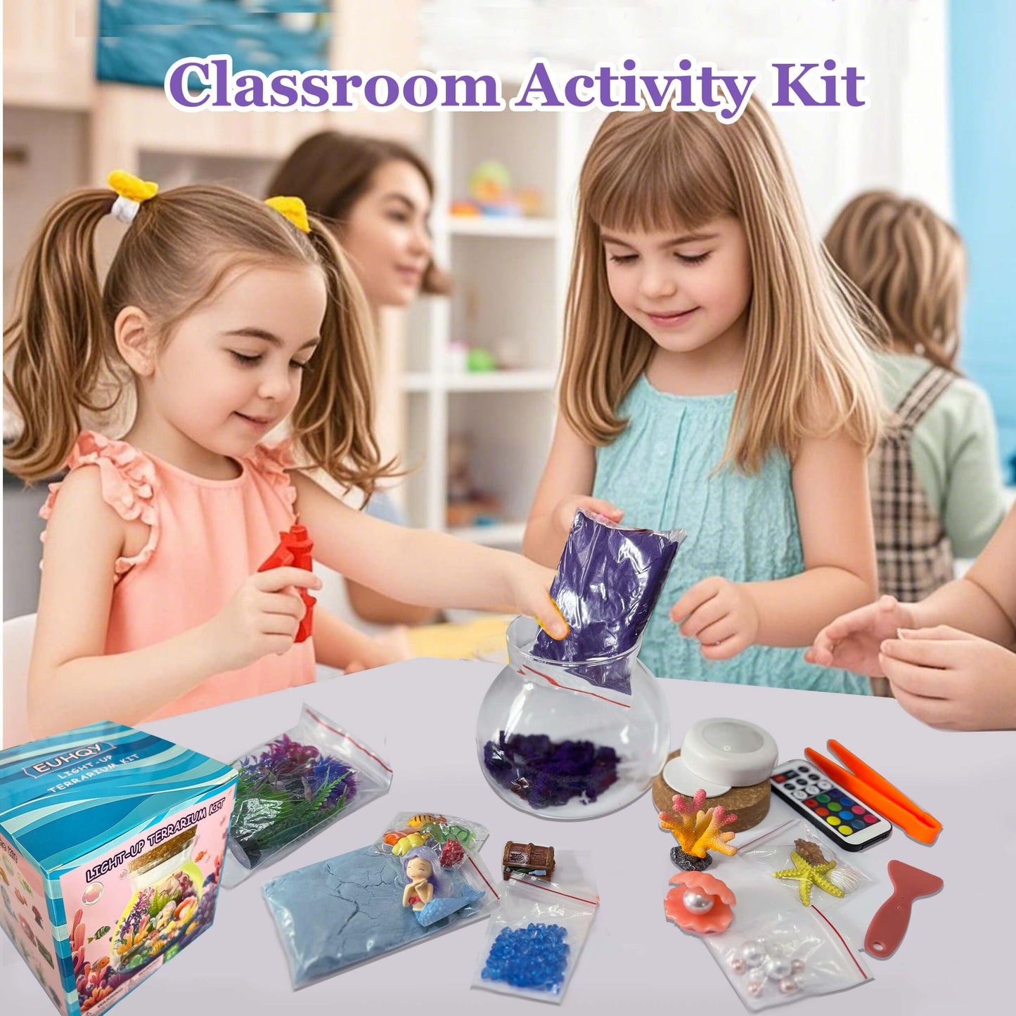 Mermaid Terrarium Kit for Kids - Toys Crafts for Girls Ages 5 6 7 8-12 Year Old Birthday (Batteries Not Included)