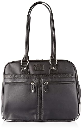 Mobile Edge Verona Women's Laptop Tote Bag for 16" Laptops with Matching Accessory Clutch, Vegan-Leather, Black, MEWVLB
