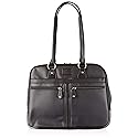 Mobile Edge Verona Women's Laptop Tote Bag for 16" Laptops with Matching Accessory Clutch, Vegan-Leather, Black, MEWVLB