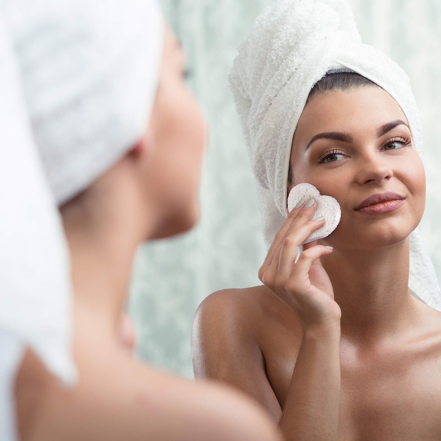 Compressed Facial Sponges for Sensitive Skin Natural Cellulose Sponge for Face Cleansing Exfoliating and Makeup Removal, Professional use Deep Clean