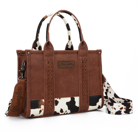 Montana West × Wrangler Tote Bag for Women Small Crossbody Bags Cow Print Satchel Top Handle