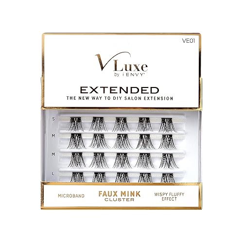 i•ENVY Extended False Eyelashes Featherlight Reusable Artificial Eyelashes Multipack Lash Clusters (Faux Mink 01)