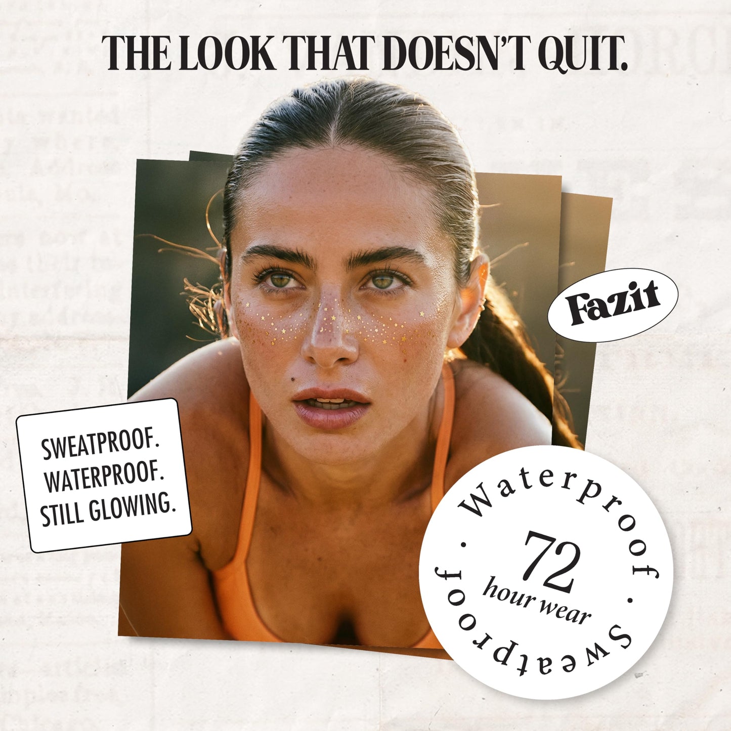 Fazit Gold Speckles - Glitter Freckle Makeup Patches - Shimmering Faux Freckles & Body Glitter - Waterproof, Long-Lasting Instant Glamour