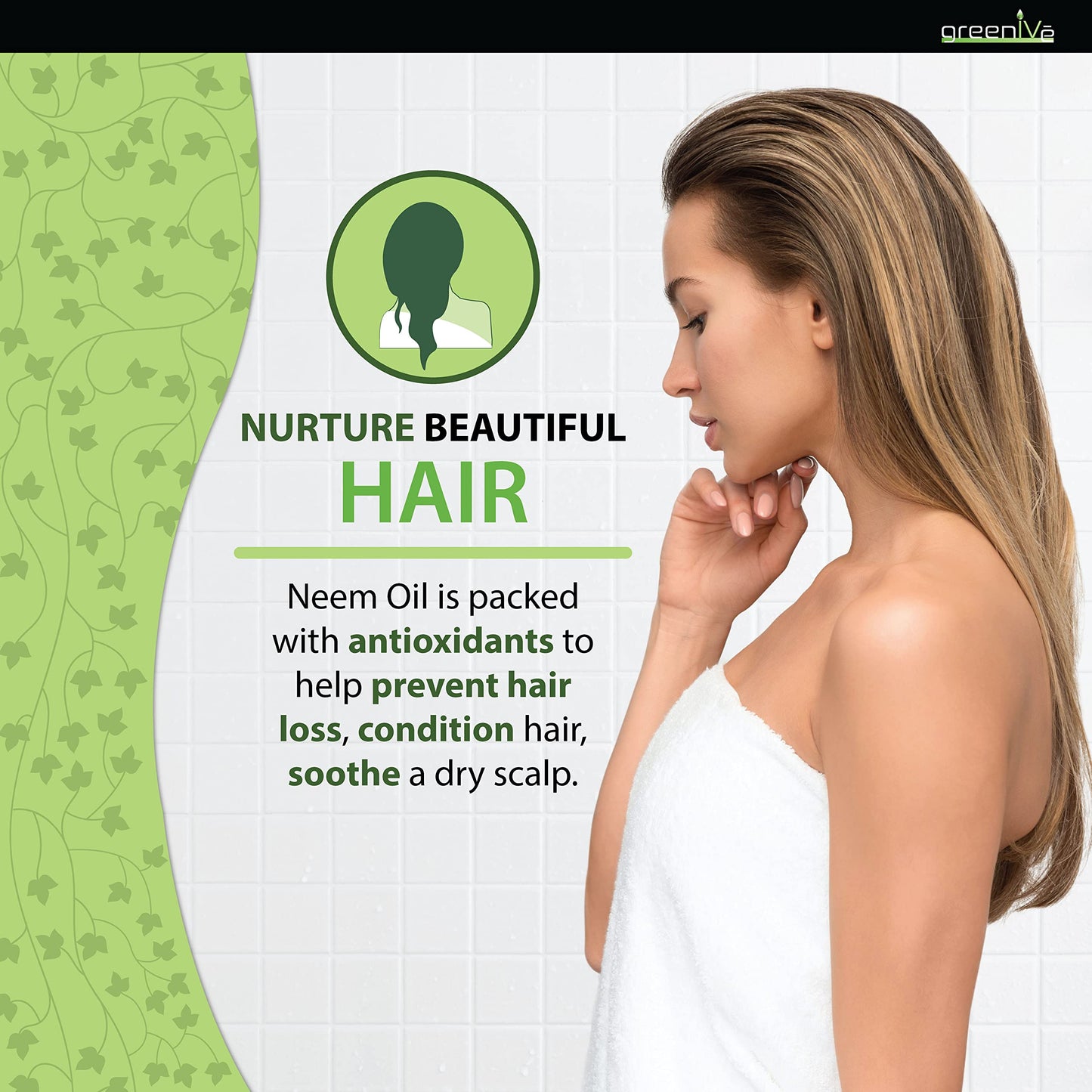 GreenIVe 100% Organically Grown Neem Oil, Cold-Pressed Virgin, Pure & Natural, 32 oz - Ideal for Gardening, Skin Care, Hair Care & Pet Care