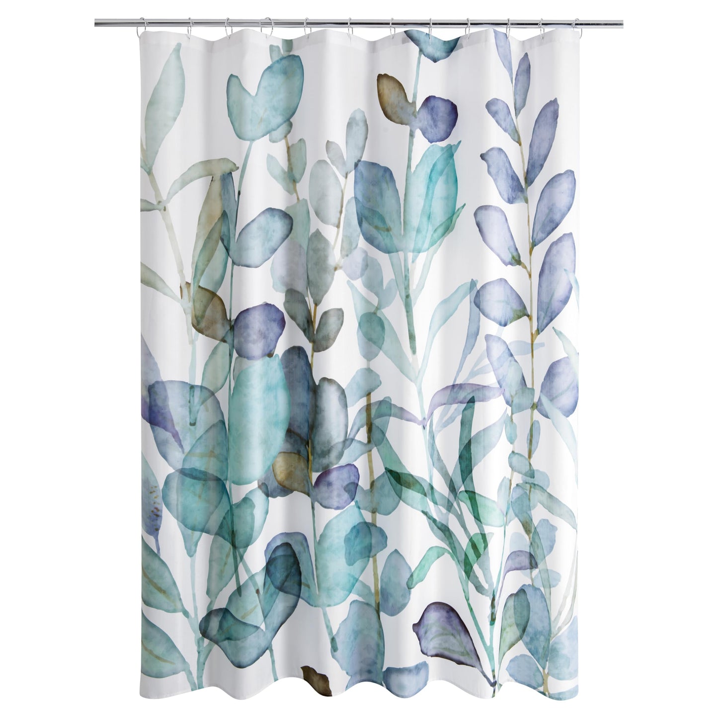 Allure Home Creation Botanical Watercolor Abstract Leaves Shower Curtain 70"x72"