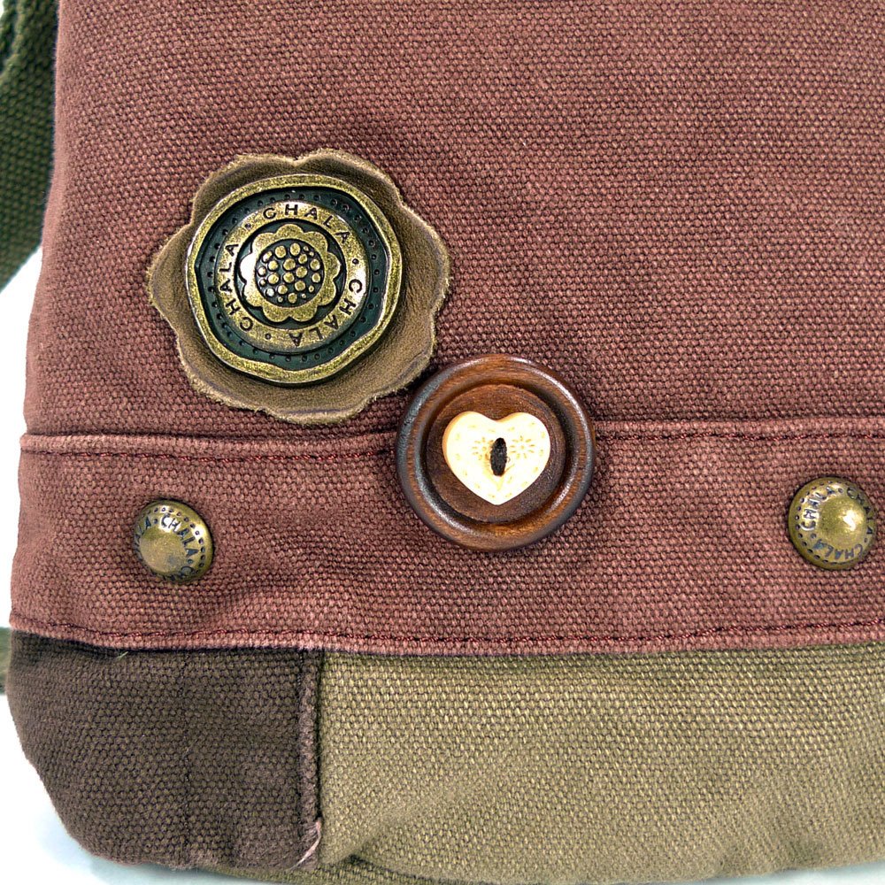 CHALA Handbag Canvas Crossbody Messenger Bags - FOX with coin purse (Mauve)
