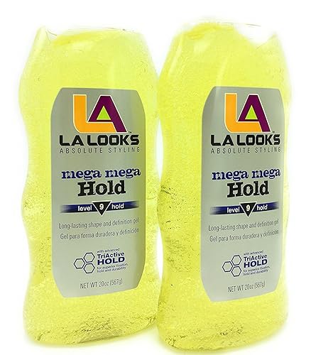 La Looks Gel #9 Mega Mega 20 Ounce (Yellow) (591ml) (2 Pack)