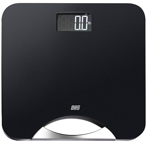Optima Home Scales Si-400 Silhouette Bathroom Weight Scale, Black