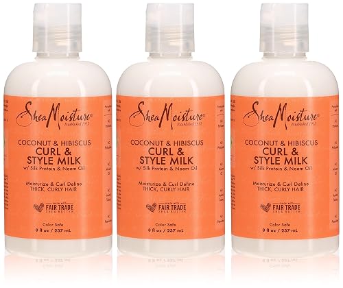 Shea Moisture Coconut & Hibiscus Curl & Style Milk 8 Ounce (235ml) (3 Pack)