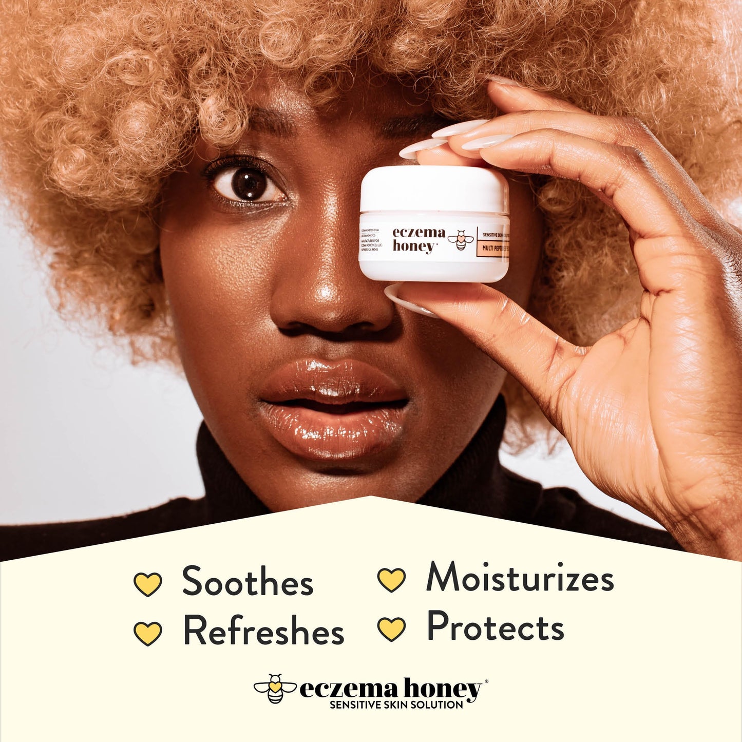 ECZEMA HONEY Multi Peptide Eye Cream - Anti Aging Eye Cream for Dark Circles & Puffiness - Facial Skin Care Products for Eczema, Dry & Sensitive Skin