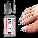 NOVO OVO 120 pcs Long Toe Nail Tips Press on, Curved Full Cover Longtoes Claw, Clear Double Matte Pre-filed Nail Extension for Pedicure Acrylic