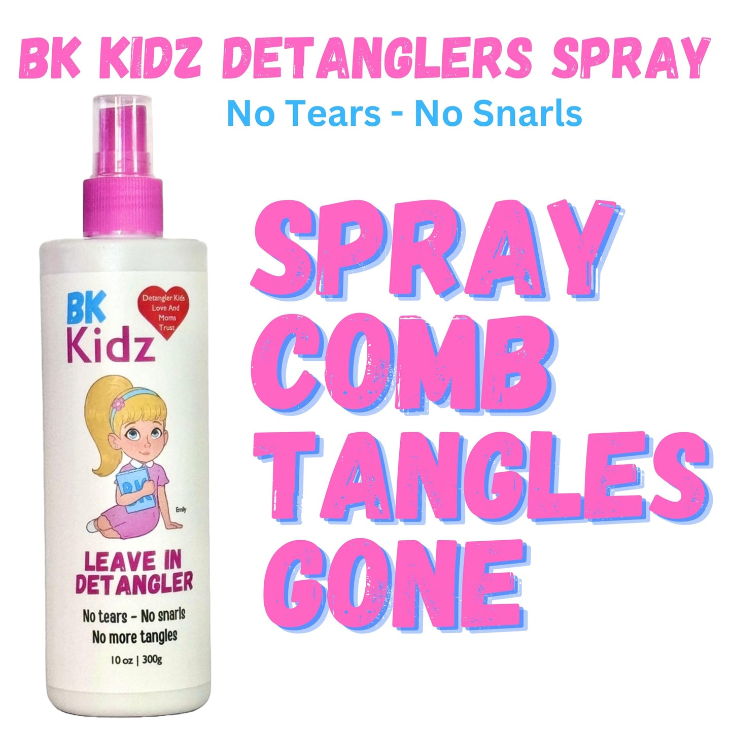 Hair Detangler Spray 10oz - Detangler Spray - No More Struggling With Tangles, White
