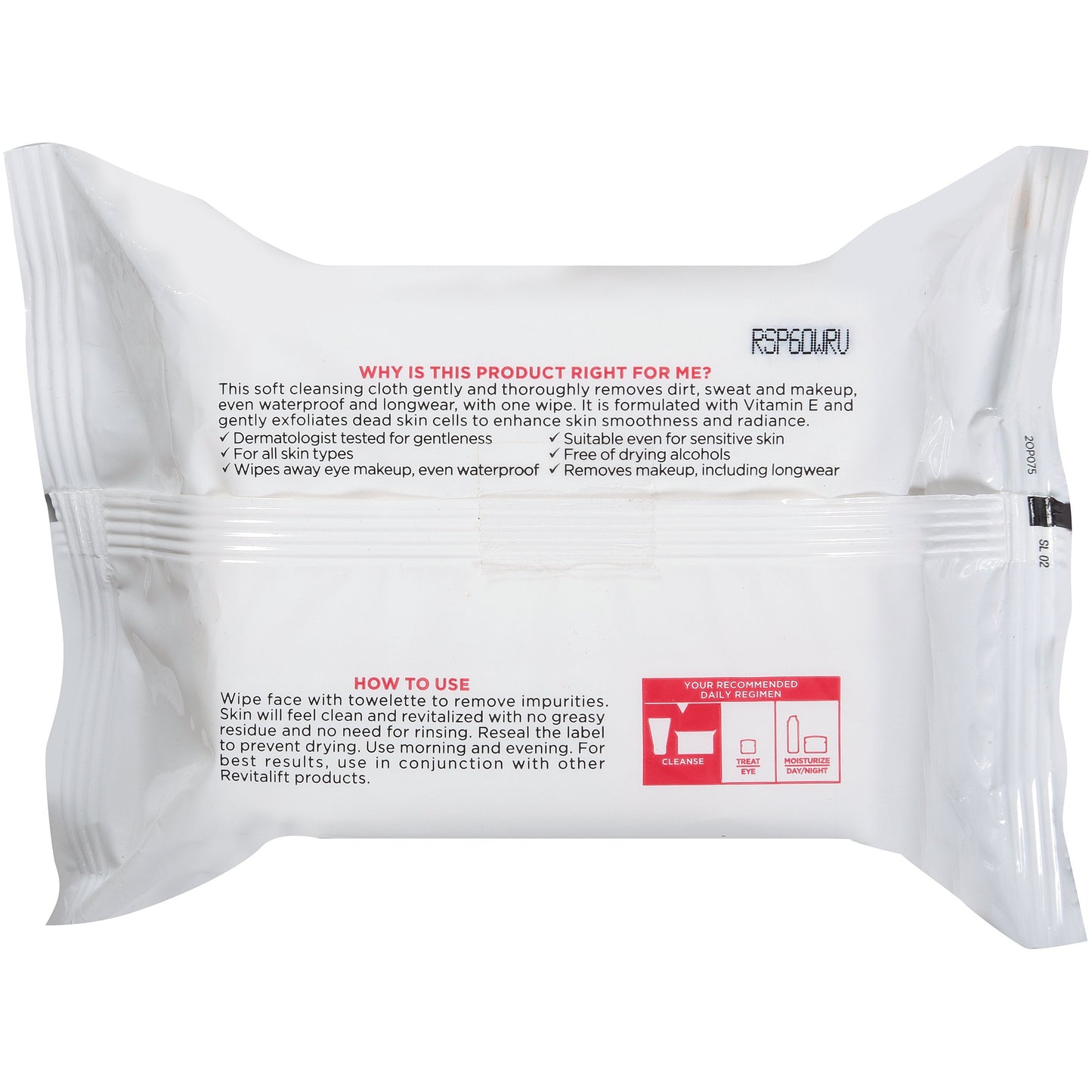 L'Oreal Paris Skincare Revitalift Makeup Removing Wipes with Vitamin E, 30 Count