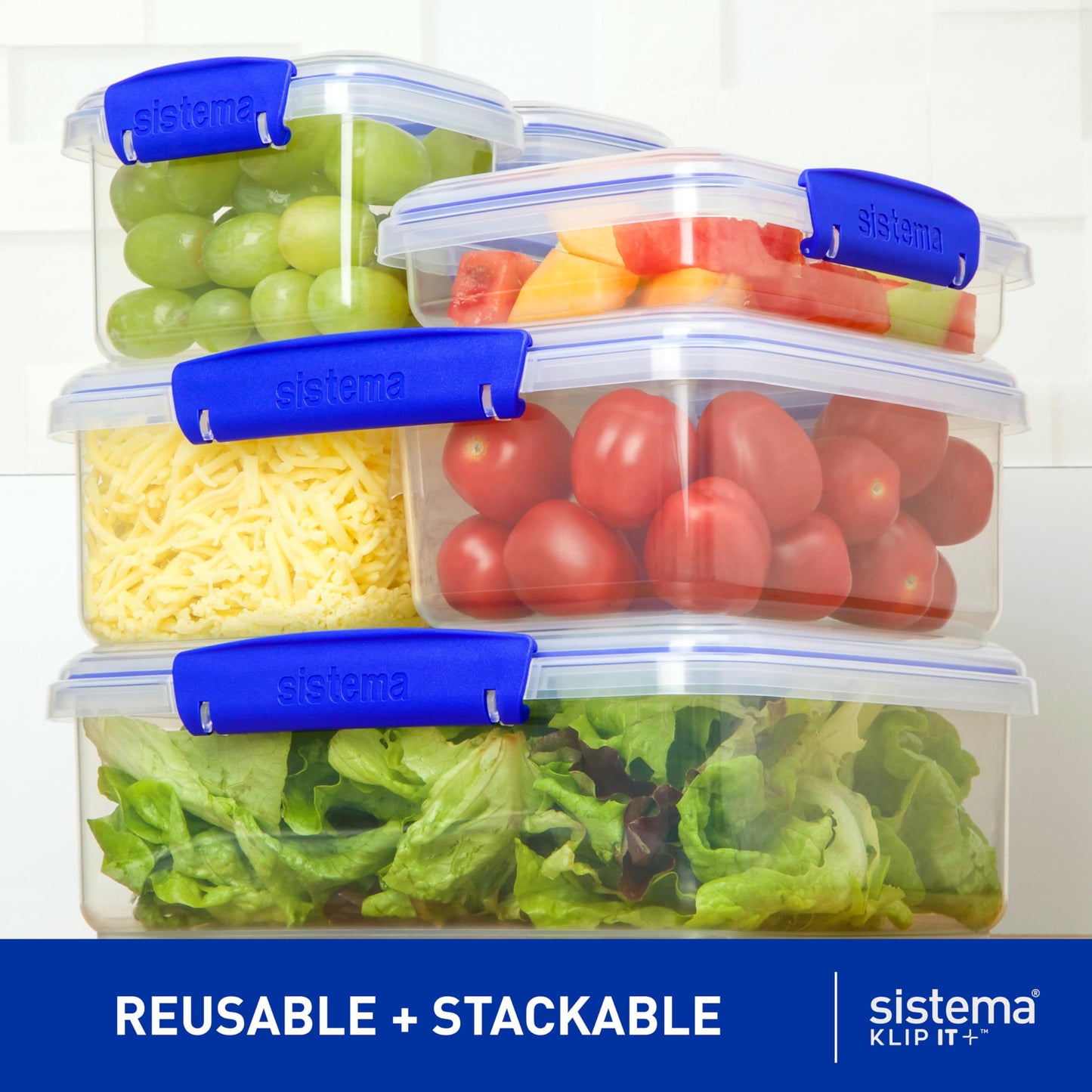 Sistema Klip It Multi-Use Food Storage Container Set, 6-Piece