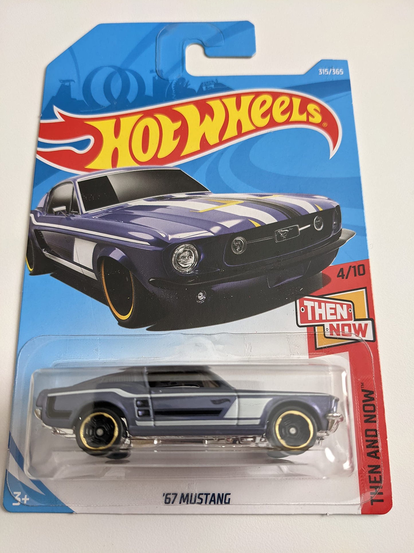 Hot Wheels Then and Now 4/10, Purple '67 Mustang 315/365 50TH Anniversary Card