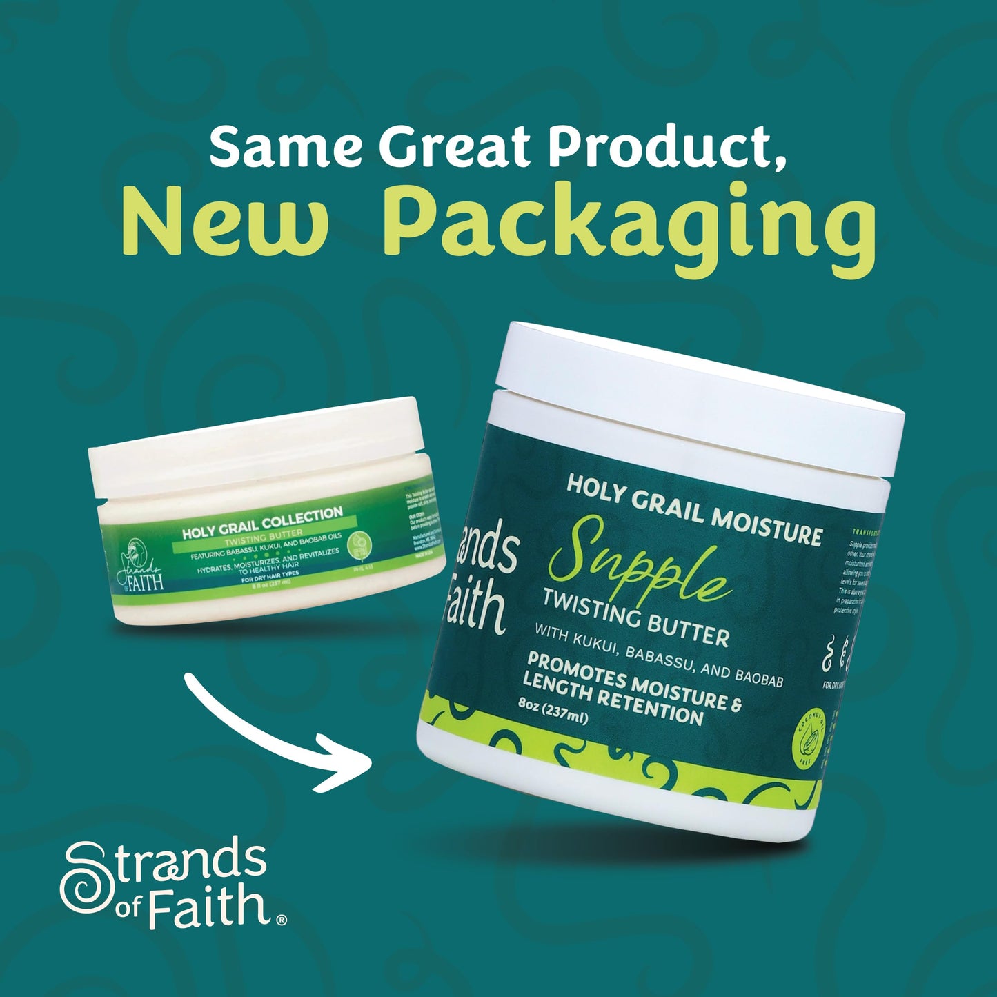 Strands of Faith Moisturizing Supple Twisting Butter | Holy Grail Collection | Including Babassu, Kukui, and Baobab Oil | Hydrates & Revitalizes