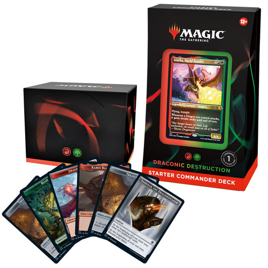 Magic: The Gathering Starter Commander Deck - Draconic Destruction (Red-Green) | Ready-to-Play Deck for Beginners and Fans | Ages 13+ | Collectible…