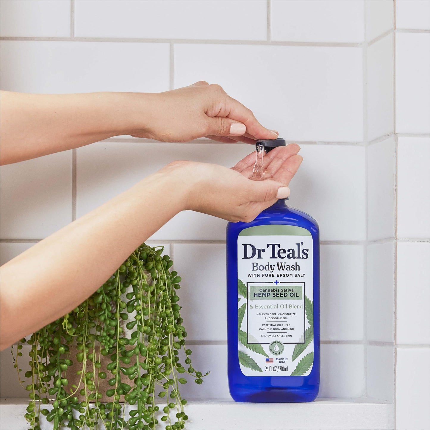 Dr Teal's Body Wash with Pure Epsom Salt, Cannabis Sativa Hemp Seed Oil, 24 fl oz (Pack of 2) Beauty & Personal Care Dr Teal's