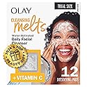 Olay Cleansing Melts + Vitamin C Face Cleanser, 12ct, Water-Activated Face Wash Cleans, Tones, and Refreshes Skin
