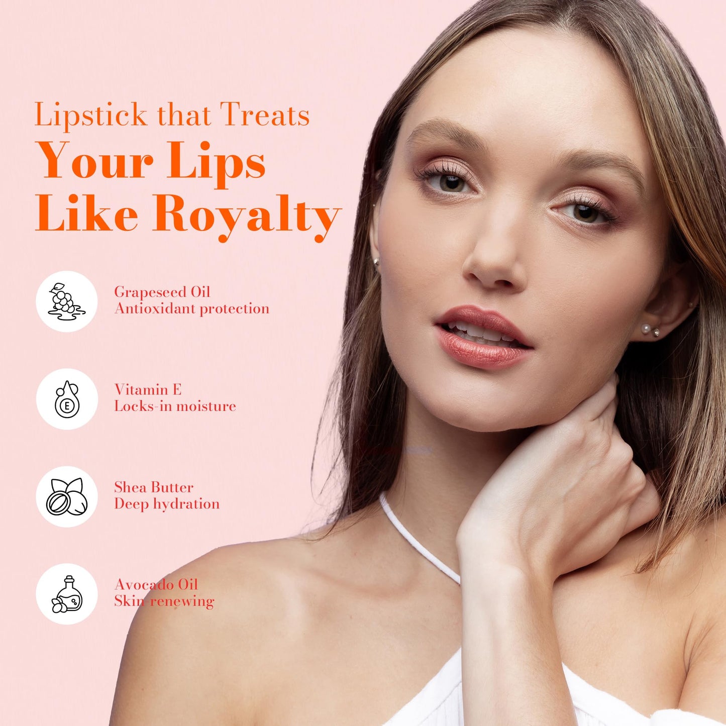 Juwel Cosmetics Frosted Finish Lipstick, Long Wear Moisture-Rich Shades with Natural Minerals, Matte Lipstick Contains Shea Butter, Grapeseed &