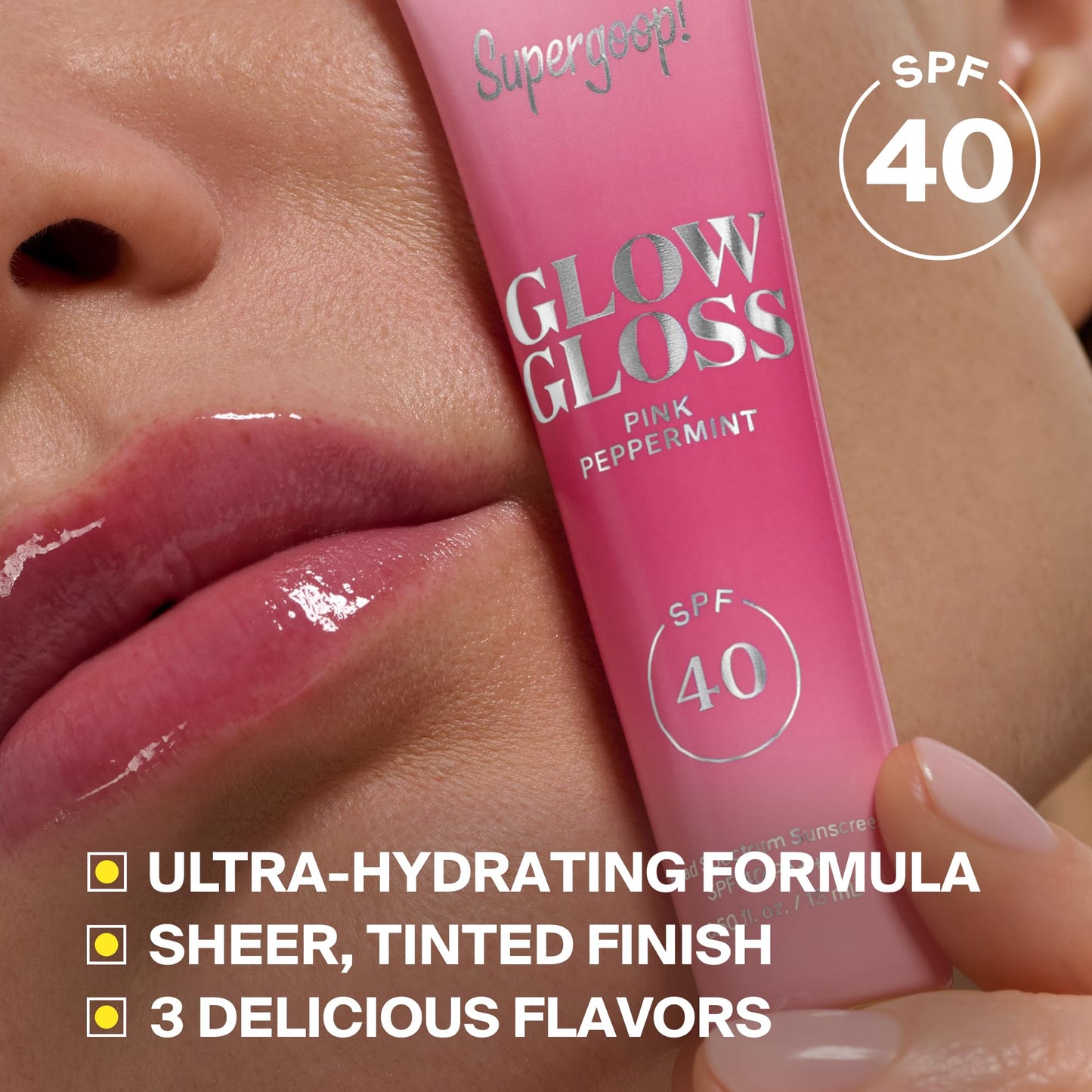 Supergoop! Glow Gloss SPF 40 Lip Balm, Vanilla Soft Serve (Sweet Cream Flavor, Sheer Soft Pink Tint) - Broad Spectrum Protection with a Non-Sticky Beauty and Personal Care Supergoop!