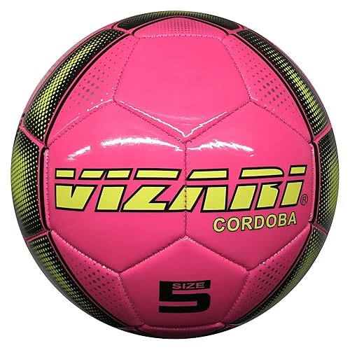Vizari Cordoba Soccer Balls for Youth, Adult, Kids - Sizes 3, 4, 5 - Red, Orange, Blue, Pink & Yellow (Pack of 1, 6, 12)